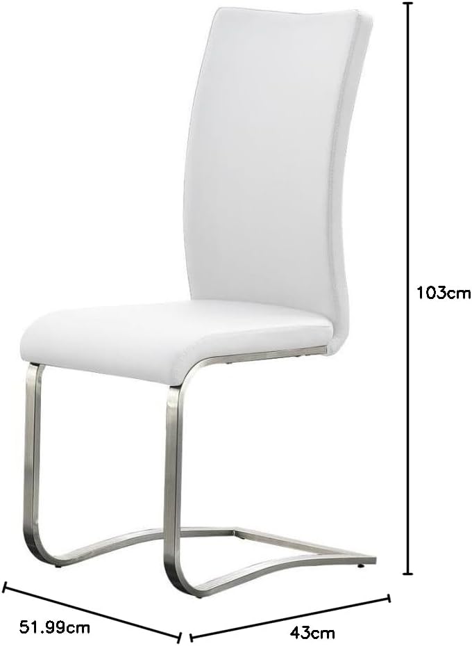 Robas Lund Esszimmerstuhl 2-er Set weiss, Stuhl belastbar bis 130 kg, mit Kunstlederbezug, Gestell E