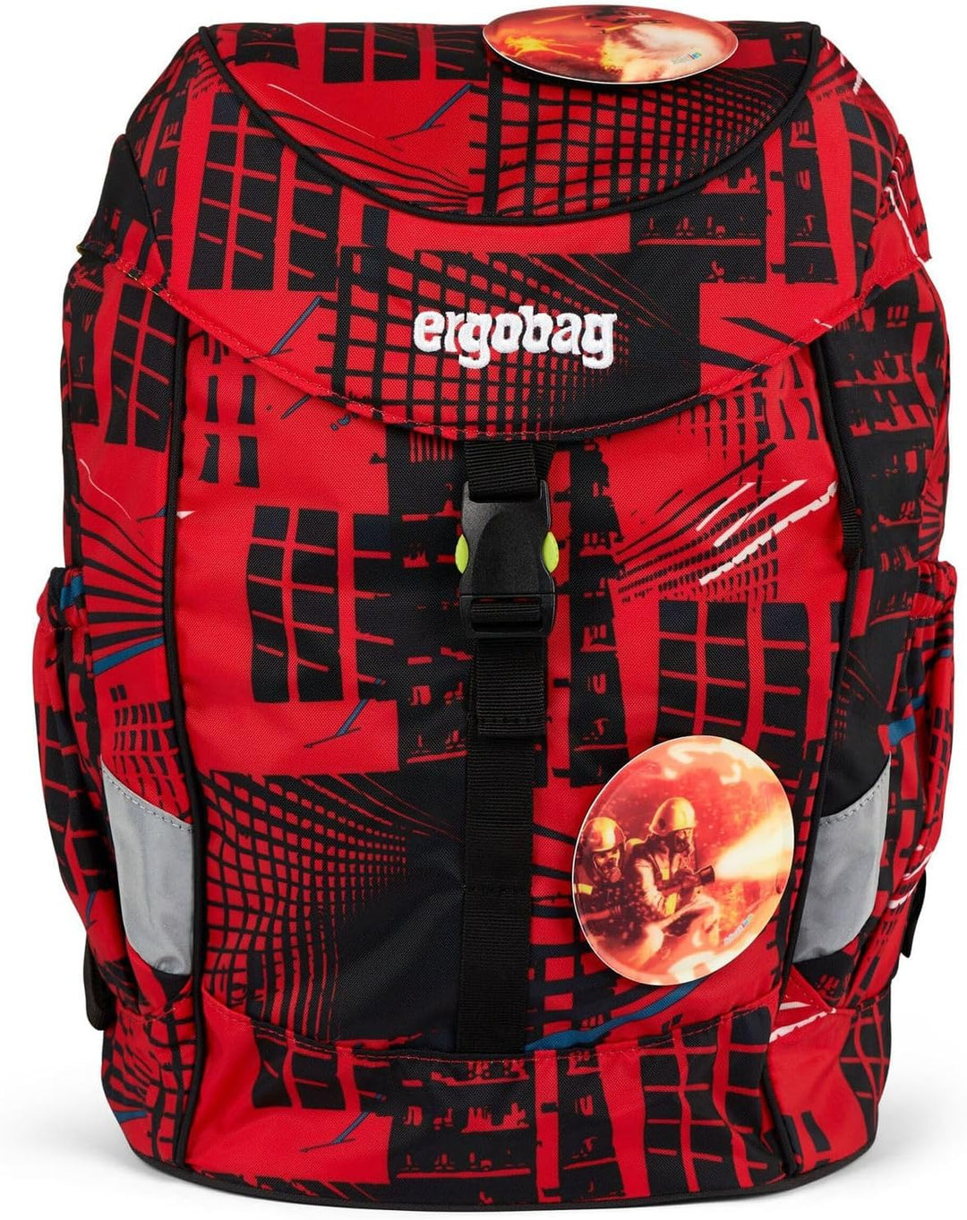 ergobag mini ergonomischer Kinderrucksack, DIN A4, 10 Liter Alarmbärreitschaft - Rot Einheitsgrösse,