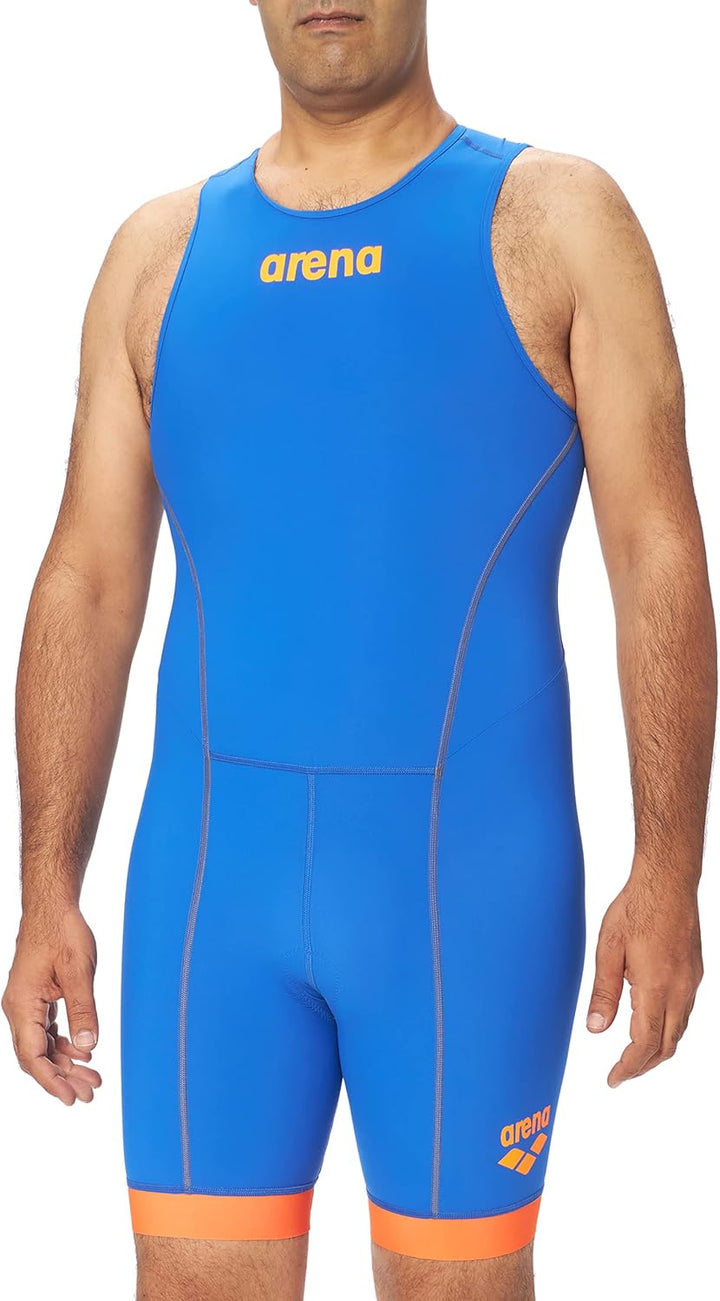 Arena Herren Trisuit St 2.0 Badeanzug mit Reissverschluss hinten Royal/Orange M, Royal/Orange M