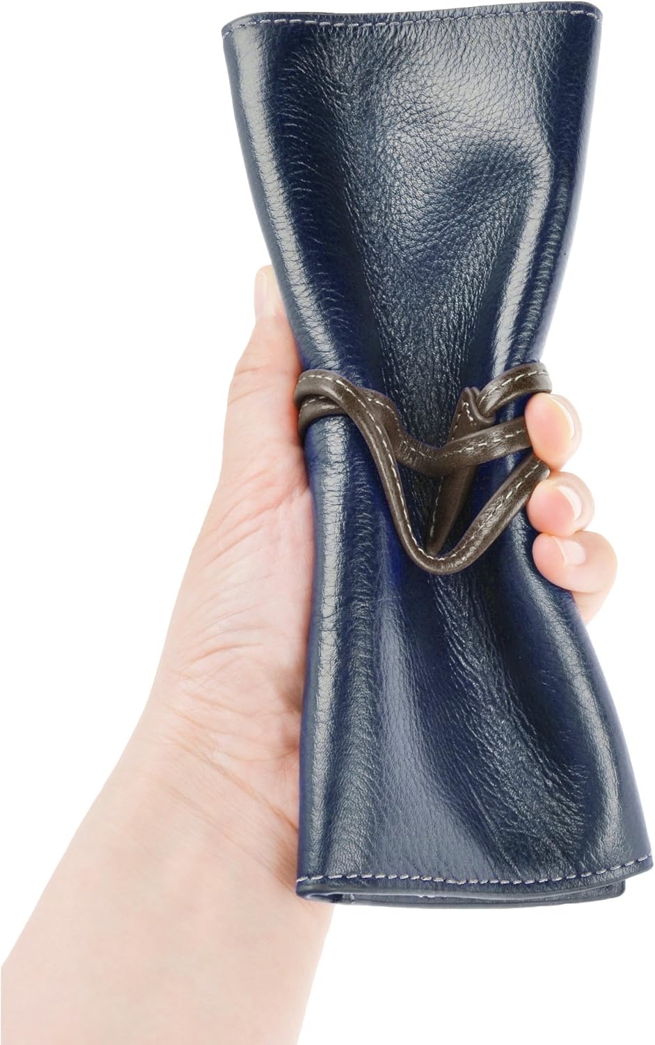 ZLYC Handgefertigtes Stifteetui aus Leder, weich, Rolltasche, Schreibwaren, Geschenk für Studenten B