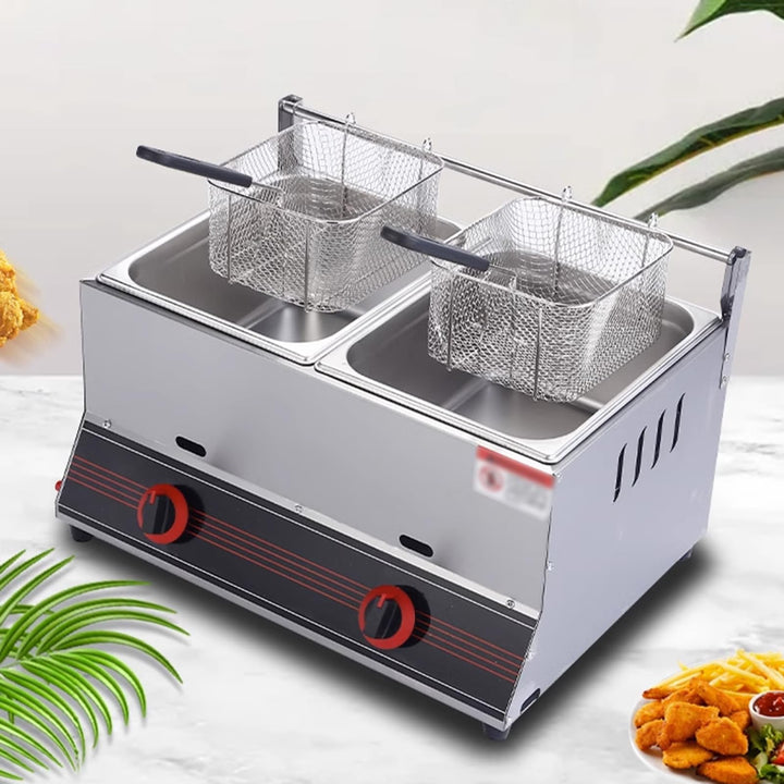 LXURY Outdoor-Gas Fritteuse, Fritteuse mit Ölfiltration, Gas-fritteuse, für Pommes Frites Restaurant