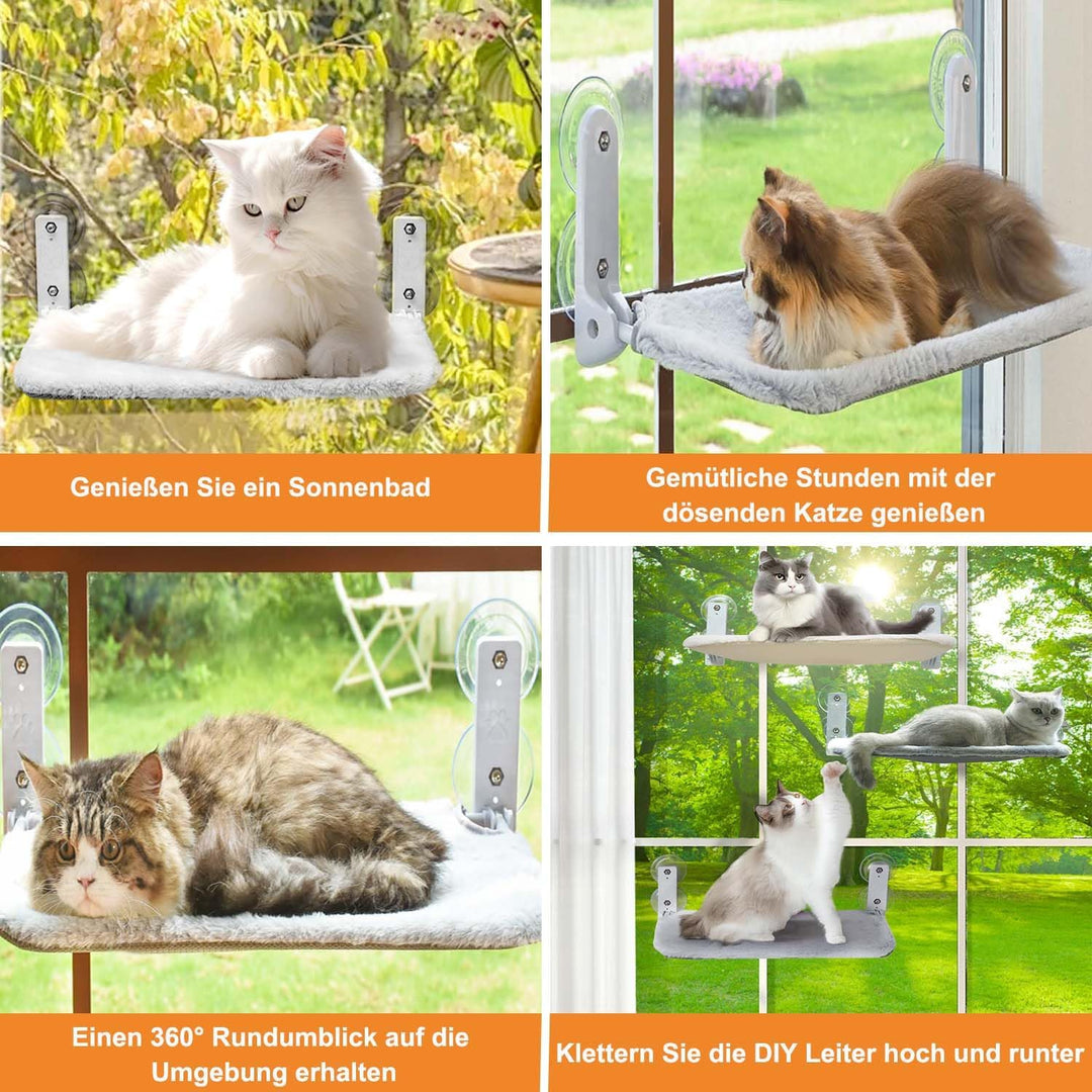 Katze Hängematte Fensterliege für Katzen, Faltbare Katzenhängematte Katzenbett Fenster Katzenliege m
