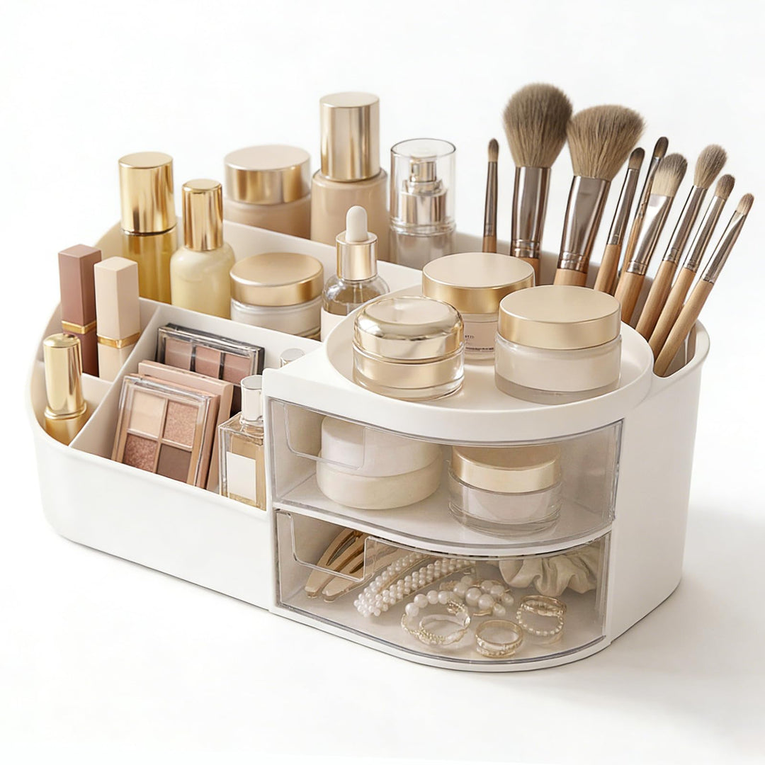 Make Up Kosmetik Organizer mit Schubladen - Multifunktionale Schminktisch Organizer für Badezimmer u