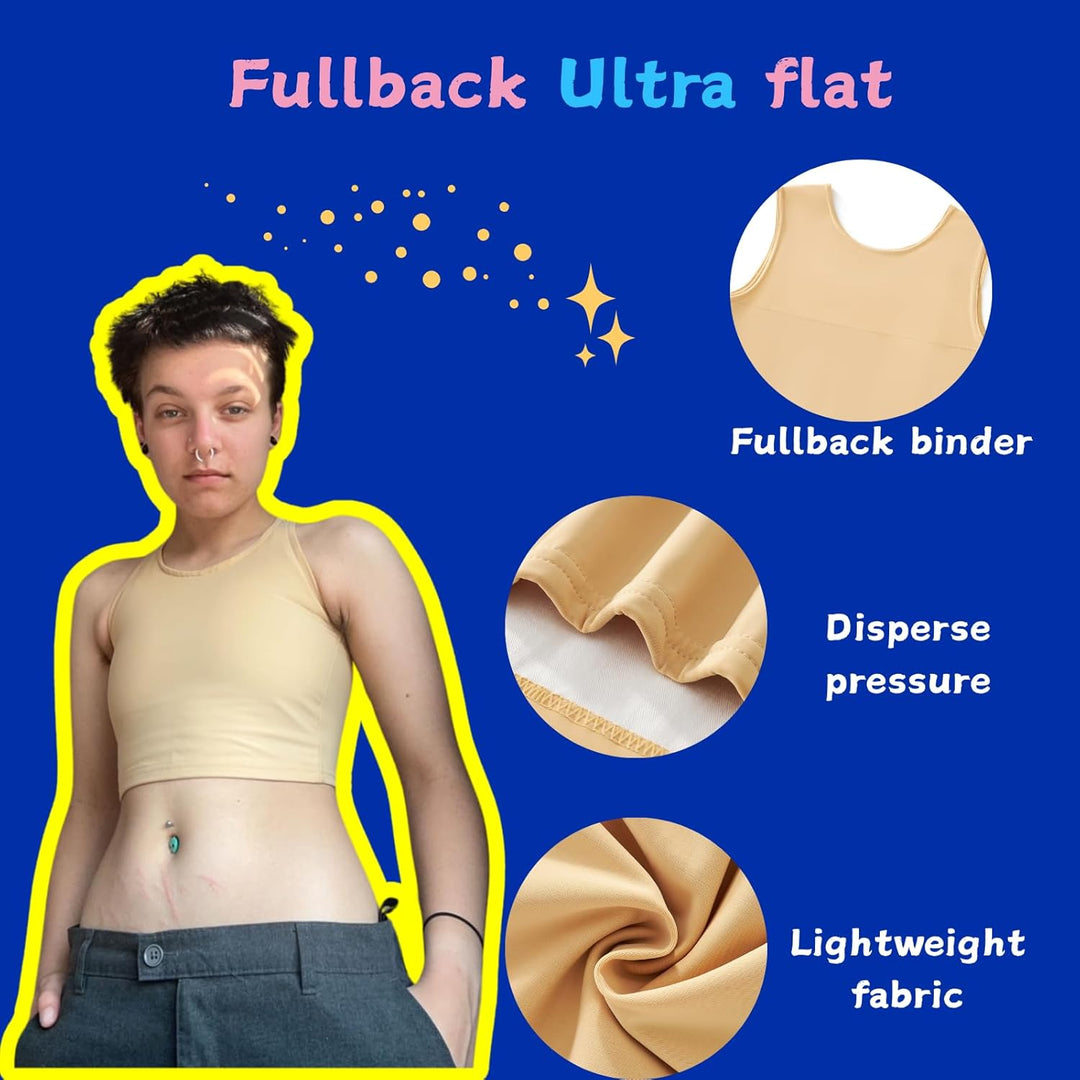 Wonababi Brustbinder für Transgender – Fullback Ultraflacher Kompressions-BH für FTM, grosse Brüste