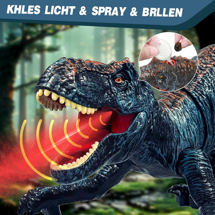 Sunrad Kinder Ferngesteuertes Dinosaurier Spielzeug,Elektronik T-Rex Dino Spielzeug mit Sprühen, Lic