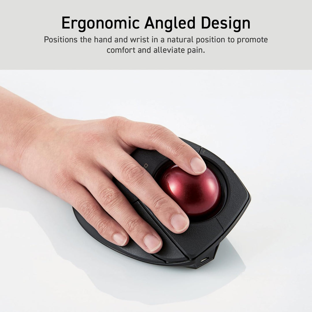 ELECOM Kabelgebundene / kabellose / Bluetooth-Fingerbetriebene Trackball-Maus, kompatibel mit Window