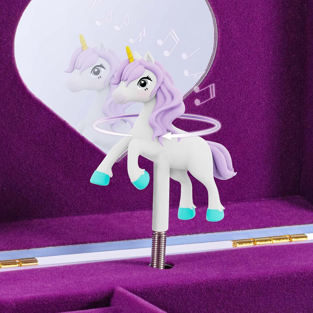 CRAZE, EINHORN Schmuckkästchen Kinder mit Spieluhr , Schmuckschatulle Mädchen mit drehendem Einhorn
