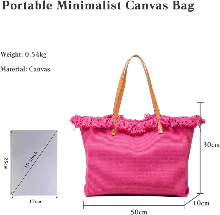 CORIOS Damen Canvas Handtasche Sommer Strand Tasche Grosse Schultertasche Böhmische Tote Beutel Bunt