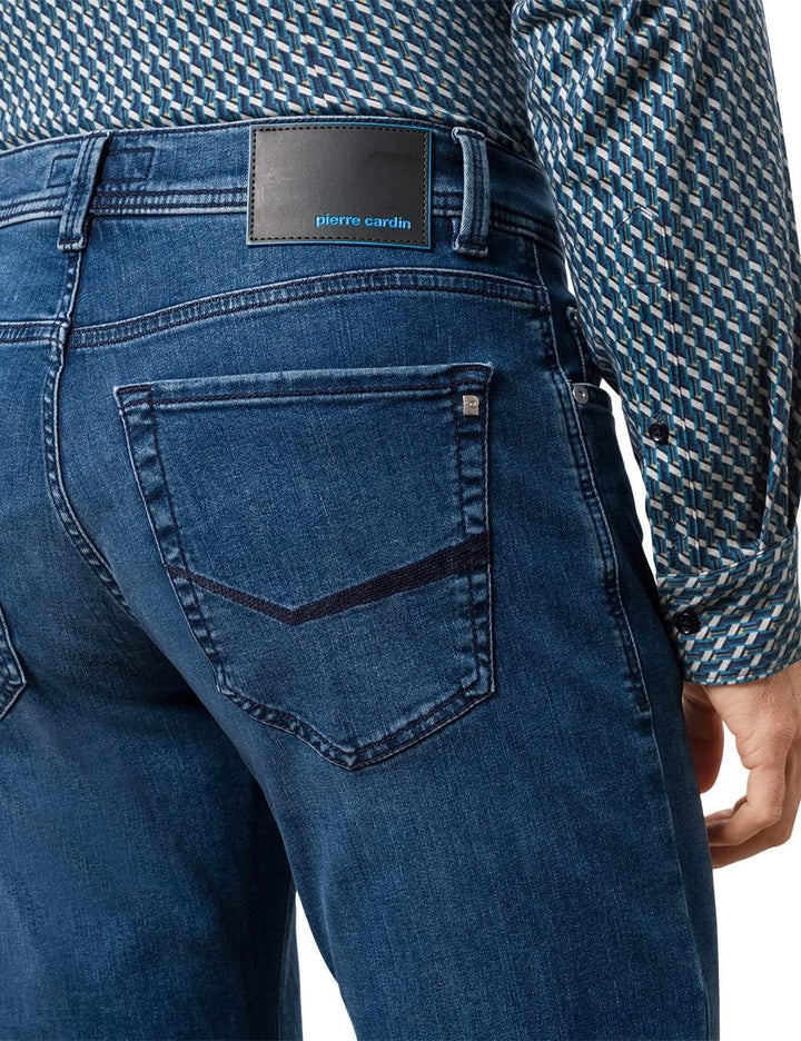 Pierre Cardin Herren Lyon Tapered Jeans 33W / 34L Mid Blue Used, 33W / 34L Mid Blue Used