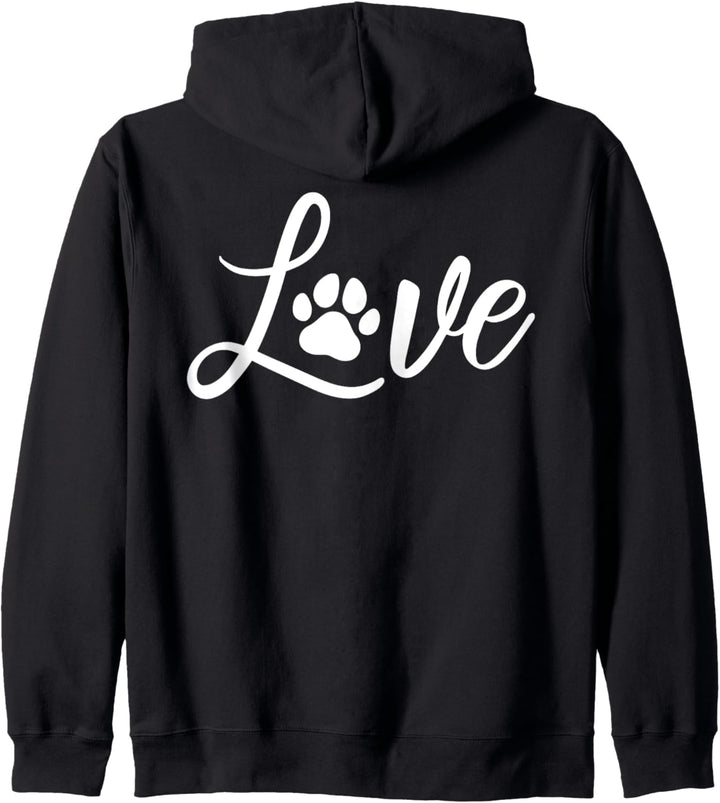 Love Hund Liebe Hundepfote Hundeliebe Fellnase Pfote Kapuzenjacke