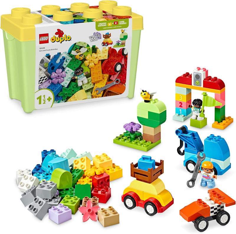 LEGO DUPLO Classic Steinebox Autos und LKWs, Spielset mit Fahrzeugen für Kleinkinder ab 1.5 Jahren,