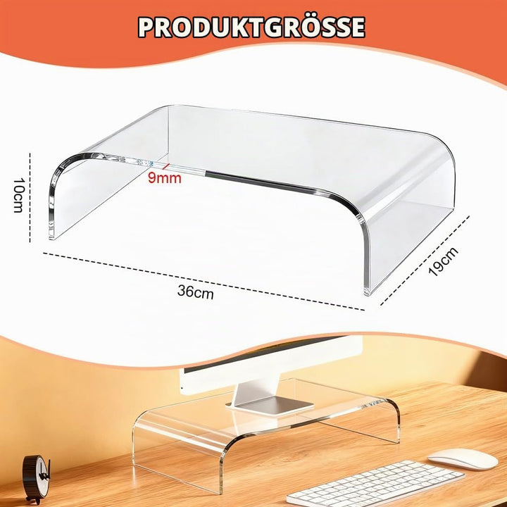 Monitorständer Acryl Bildschirmständer Transparenter Bildschirmerhöhung PC Laptopständer Monitorerhö