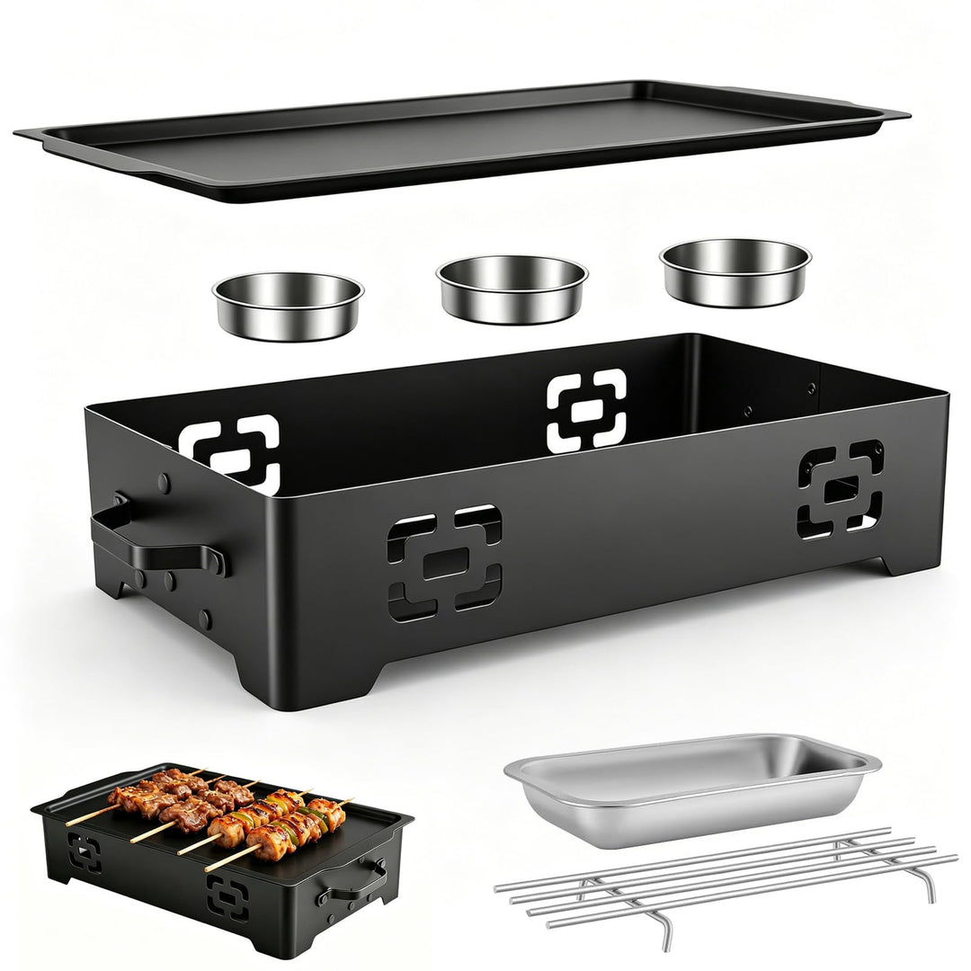 BBQ Warmhalteplatte, Aluminium Grill Heizplatte Antihaft Speisenwärmer Grill Warmhaltebehälter Speis