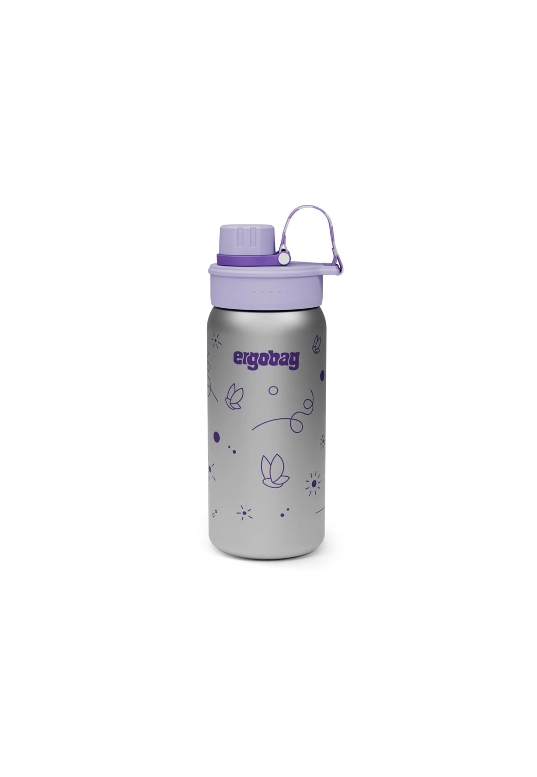 ergobag Edelstahl Trinkflasche Schmetterling - Lila | 500 ml Fassungsvermögen mit verschiedenen Moti