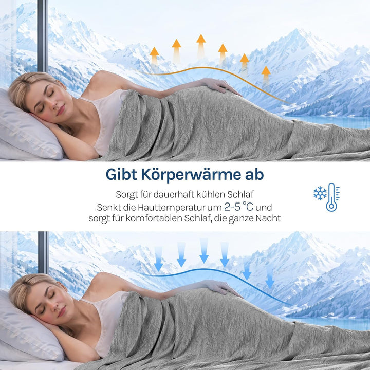 WOLTU Kühldecke mit Q-Max>0.45 fürs Schlafen, Sommerdecke Selbstkühlende Decke Mikrofaser Arc-Chill,