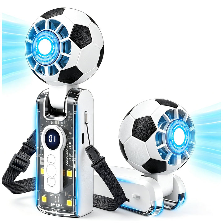 Tragbarer Fussball-Handventilator mit Kühlfunktion, wiederaufladbarer persönlicher Ventilator, 5 Ges
