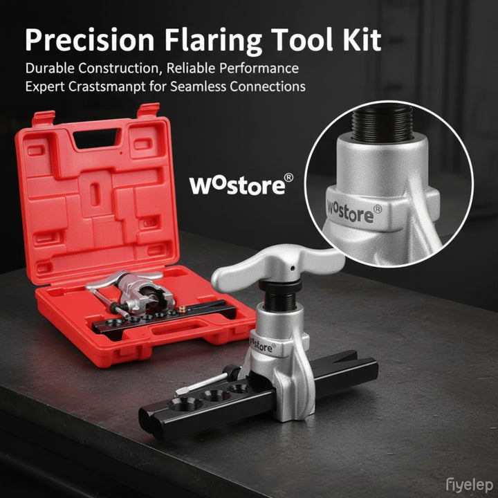 Wostore Exzenter-Bördelwerkzeug-Set, Rohr, Kältetechnik, 7 Stanzformen, 1,9 cm, Kupfer