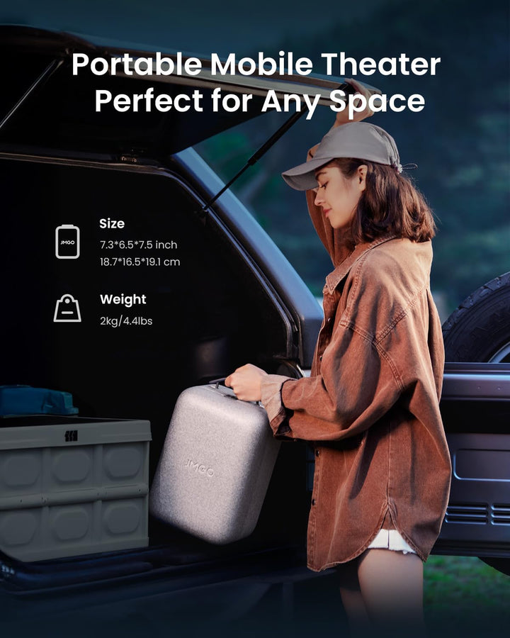 JMGO N1S 4K UHD Mini Beamer, Triple Laser Projektor, 1100 ISO Lumen, Gimbal Echtzeit Autofokus, Goog