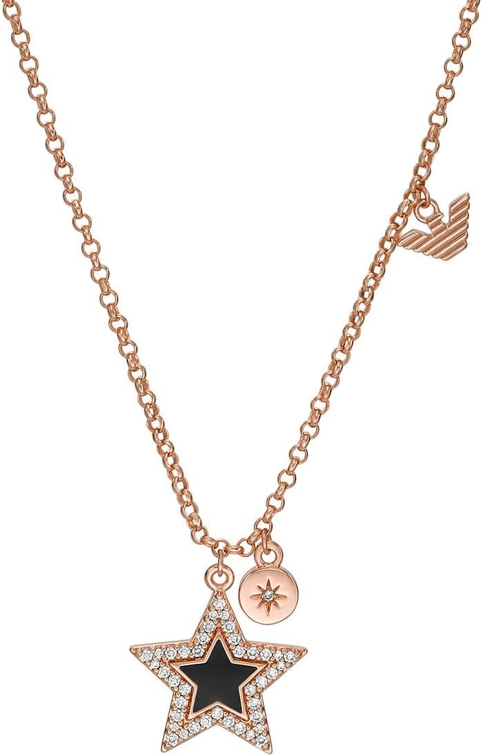 EMPORIO ARMANI Halskette Für Frauen Sentimental, Länge: 350+70mm, Sterngrösse: 13X14mm Rose Gold Mes