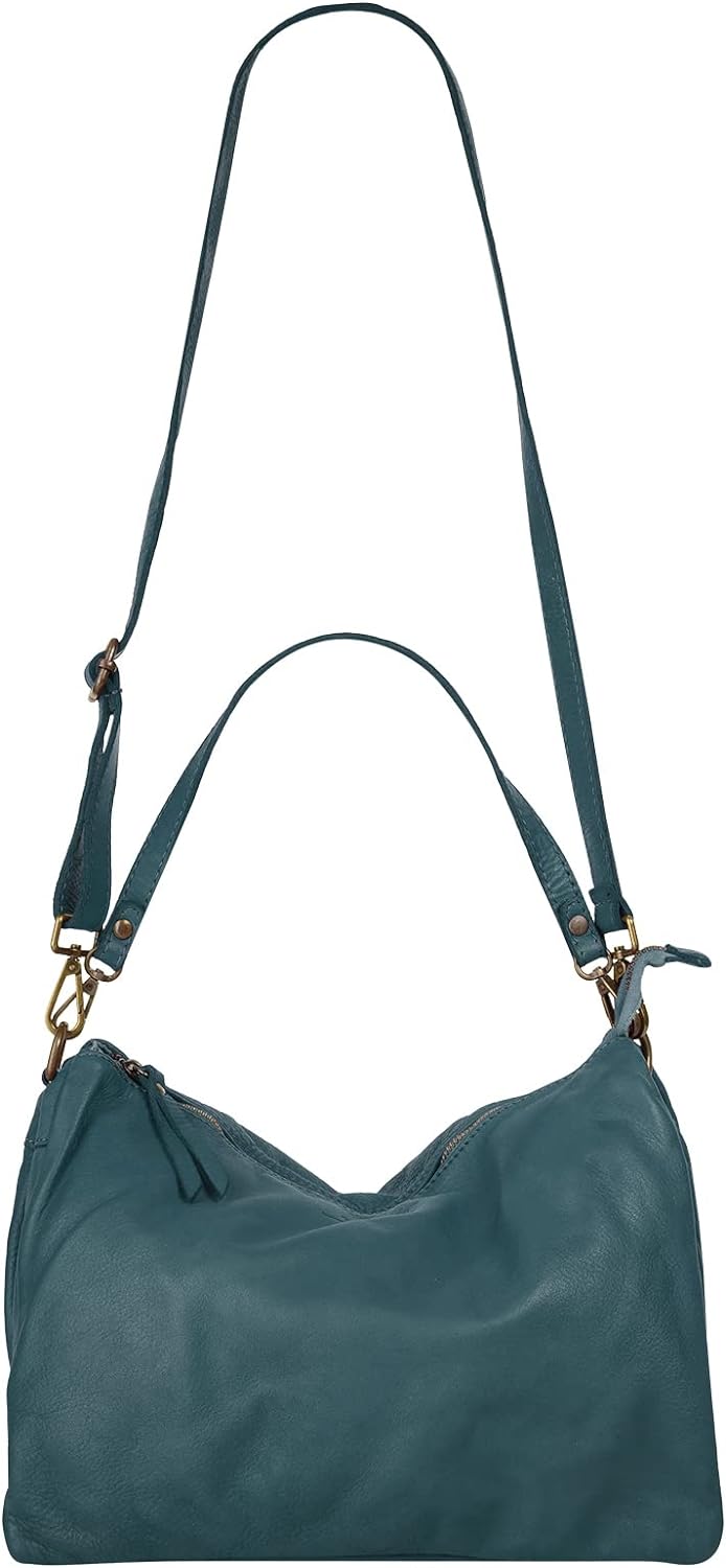 Samantha Look Umhängetasche echt Leder Damen - 021672 Blau, Blau