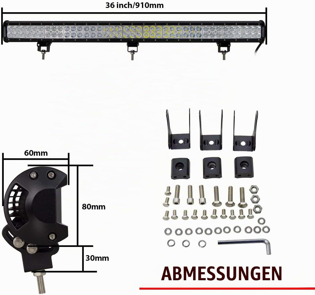 SKYWORLD LED Arbeitsscheinwerfer Bar 36 zoll 91cm 234W Zusatzscheinwerfer 12V 24V Auto Scheinwerfer