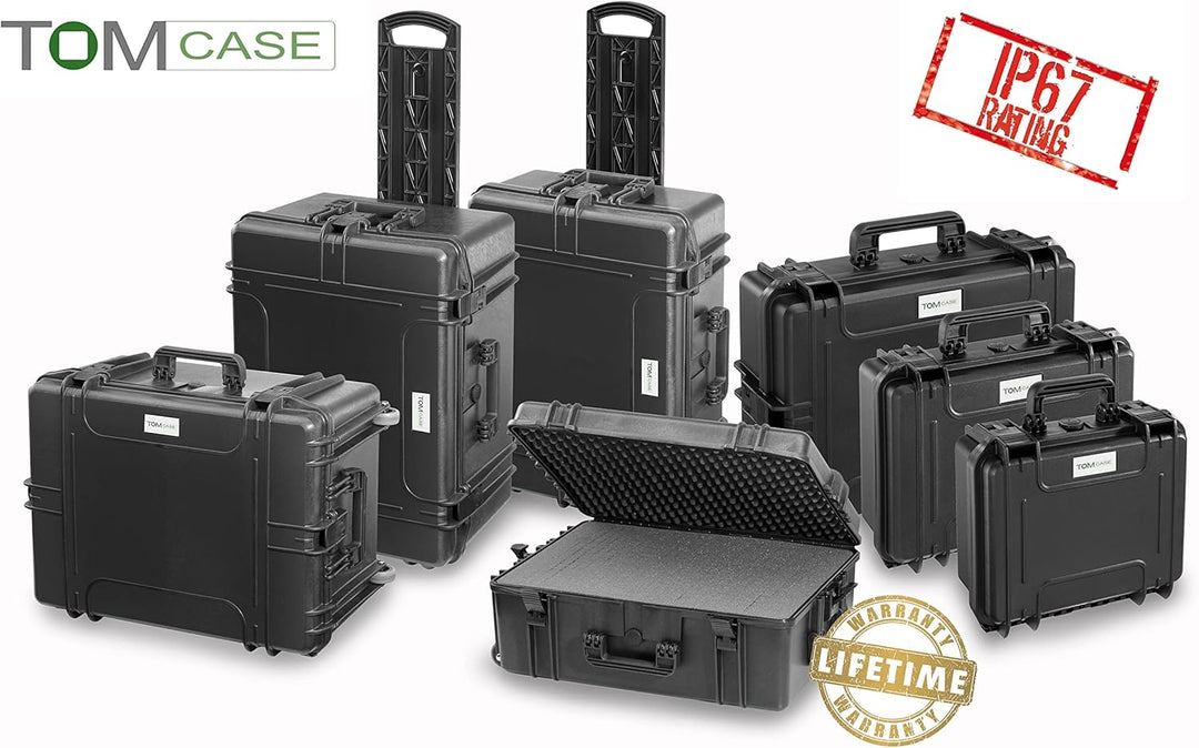 TOMcase Outdoor Schutzkoffer wasserdicht 34x30x15 cm - Hardcase Koffer IP67 | Transportkoffer mit Ra