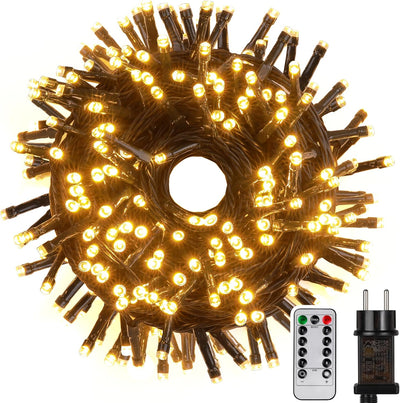 Tacobey LED Lichterkette Weihnachtsbaum Aussen Innen mit Fernbedienung, 20M 200 LED Weihnachtsbeleuc