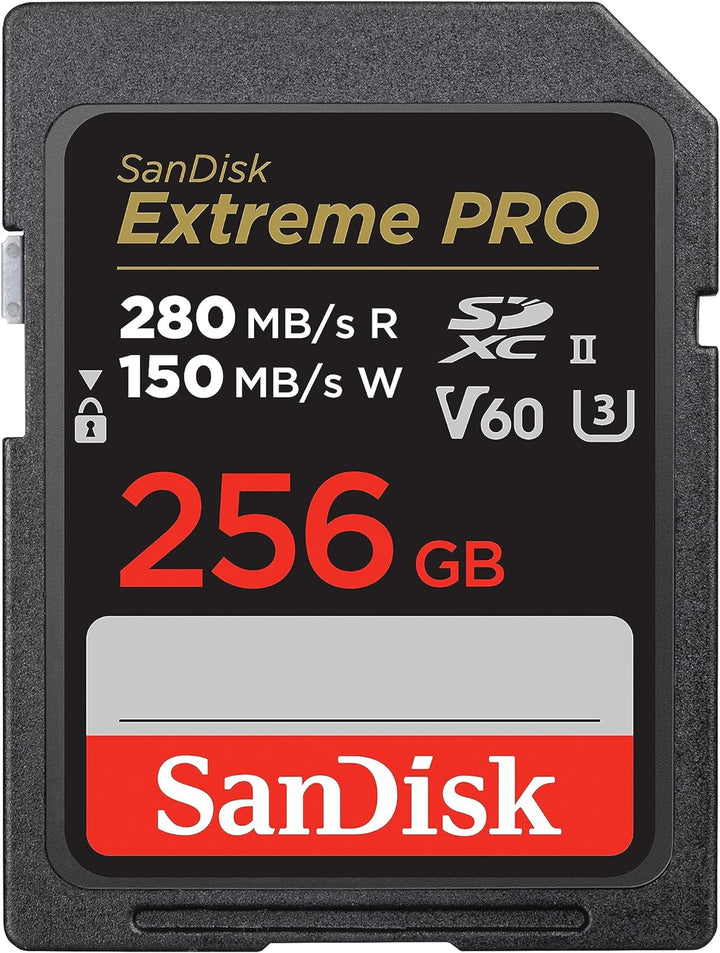 SanDisk Extreme PRO SDXC UHS-II Speicherkarte V60 256 GB (280 MB/s, 6K, 4K UHD, U3, C10, Rescue PRO