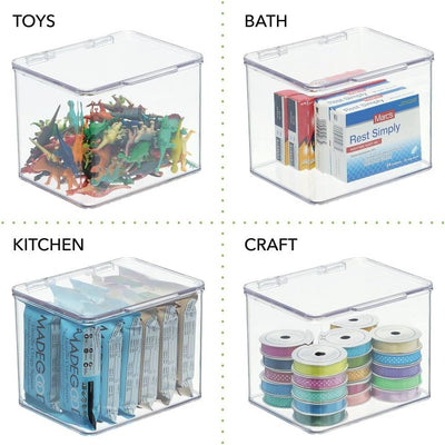 mDesign Küchen Organizer – stapelbare Vorratsdosen für Küchenregal und Vorratskammer – Kühlschrankbo