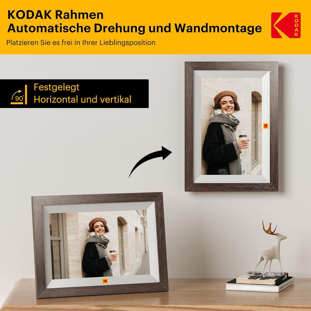 KODAK 10,1 Zoll WiFi Digitaler Bilderrahmen, 1280x800 HD IPS Touchscreen, WLAN Elektronischer Bilder