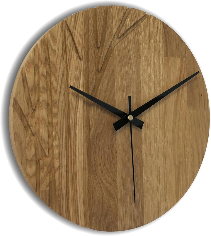SENTOP Wanduhr aus Holz, Wanduhr aus Eiche, Moderne Wanduhr, Heimdekoration, Wanduhr aus echtem Eich