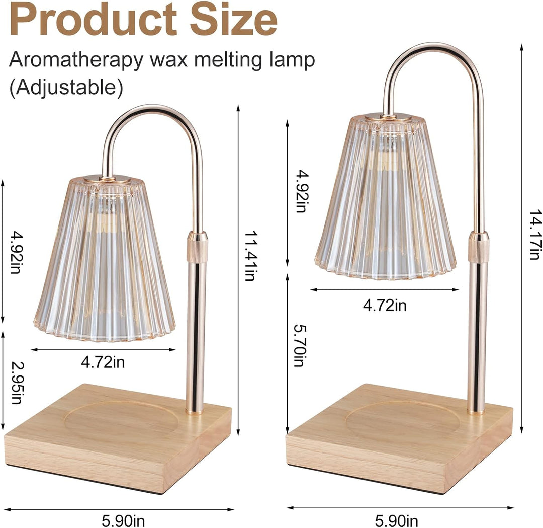 Vusddy Kerzenwärmer Lampe - Elektrische Duftkerzen-Wärmelampe - Dimmbare Wachs-Duftlampe mit Holzsoc