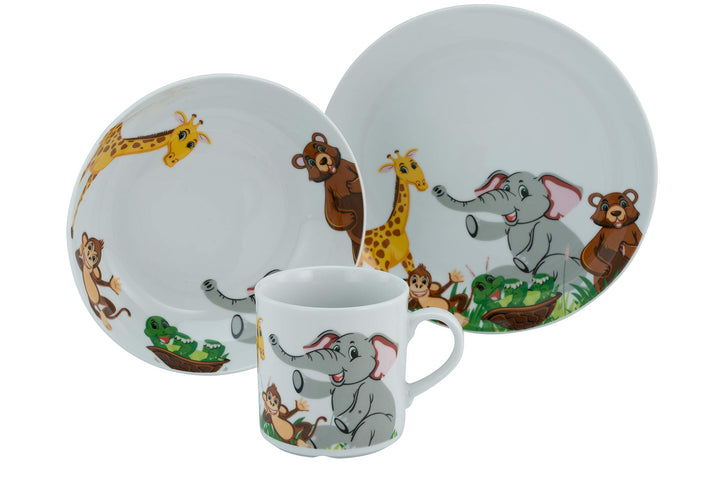 CreaTable, 22897, Serie ZOO, Geschirrset, Kinderservice 3 teilig Mehrfarbig