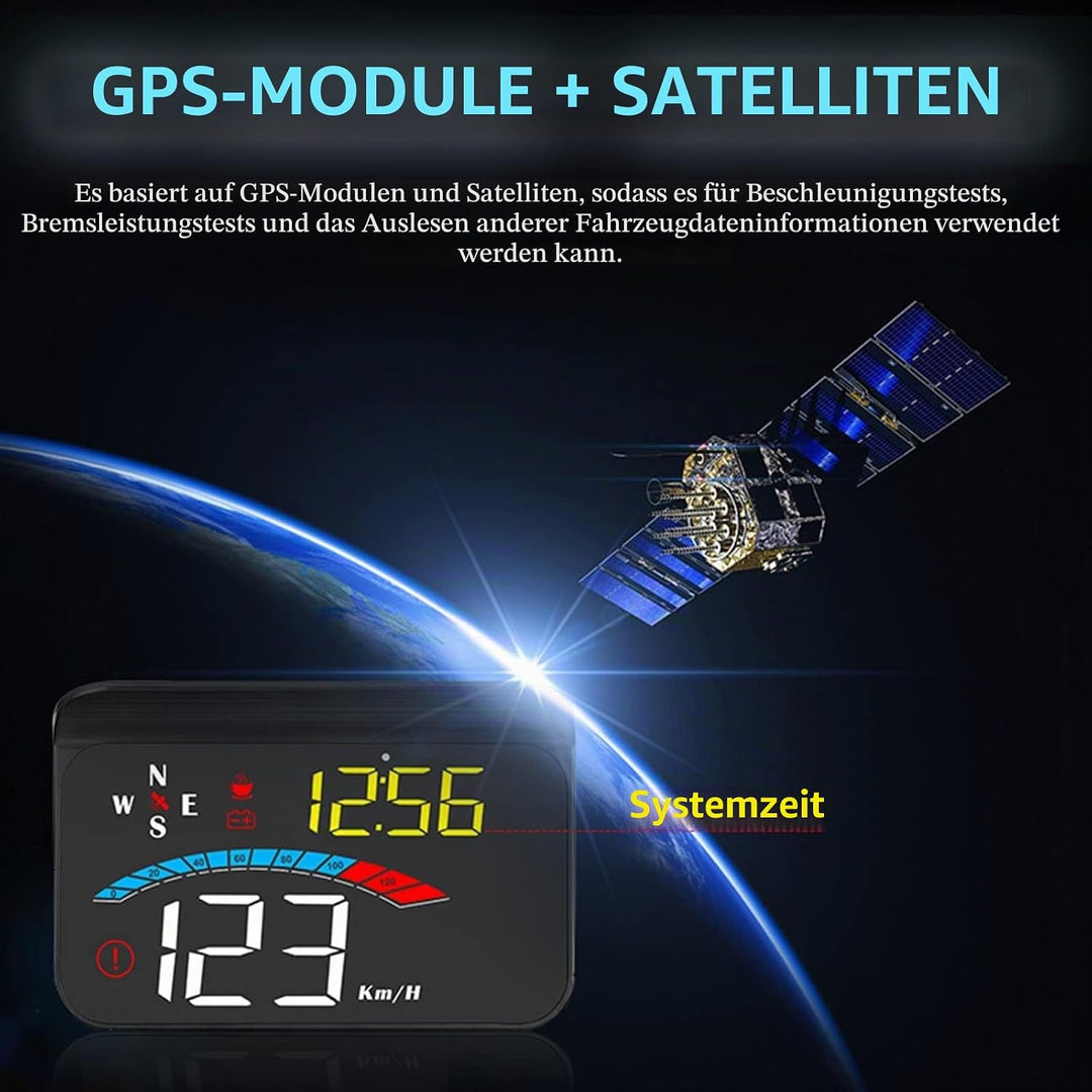 Head-Up-Display Auto, 3,5 Zoll GPS HUD für alle Autos und LKWs, Windschild-LED-Projektor, Reflexions