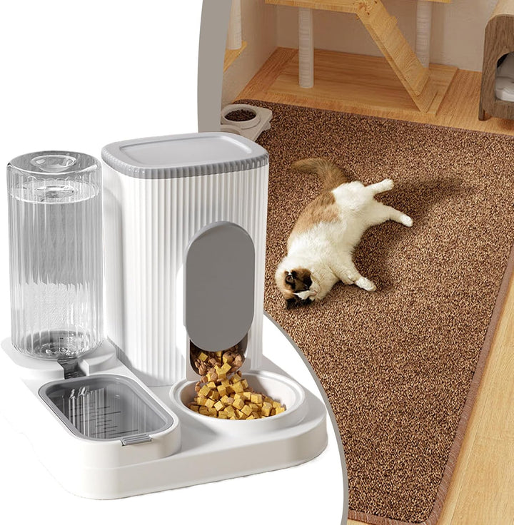 Automatischer Katzenfutterspender - Hundefutter- und Wasserspender - 2 in 1 Futterstation Vorratsbeh
