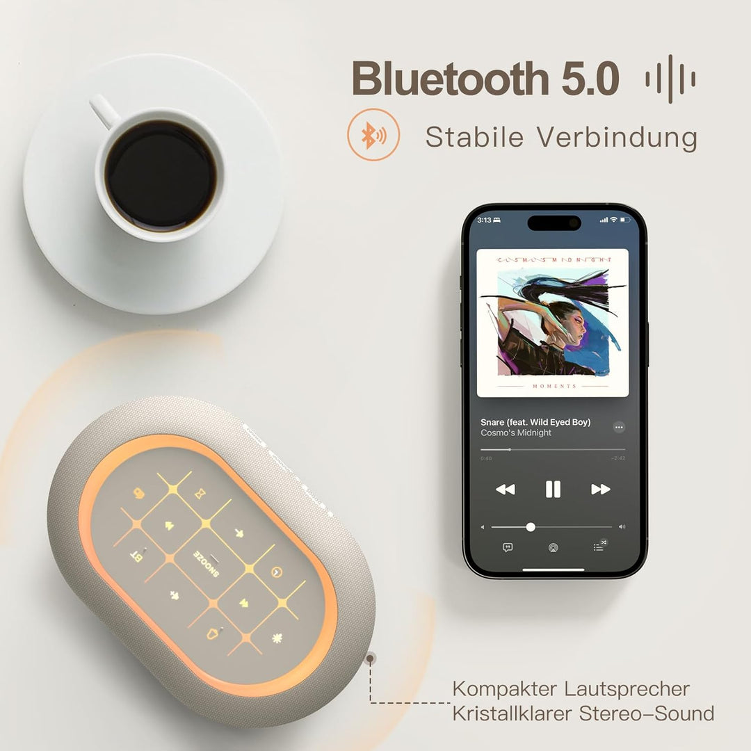 ANJANK Digitaler Radiowecker 4-in-1 mit Bluetooth Lautsprecher, Wecker mit 7 Farben Nachtlicht, UKW