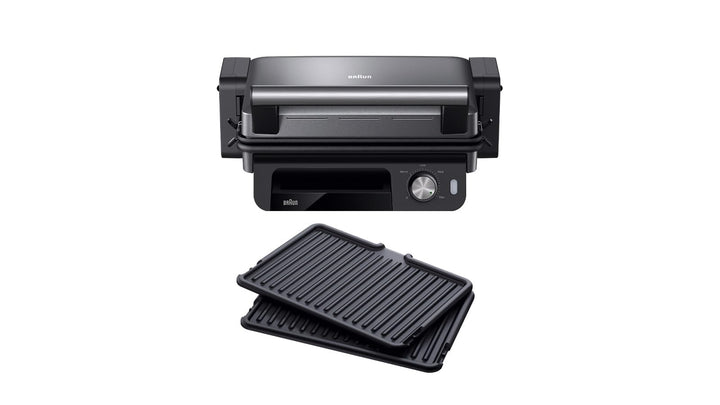 Braun MultiGrill 5 CG5033IGY, 3in1 Grillpositionen (Kontaktgrill, BBQ, Ofen), 230°, abnehmbarer Fett