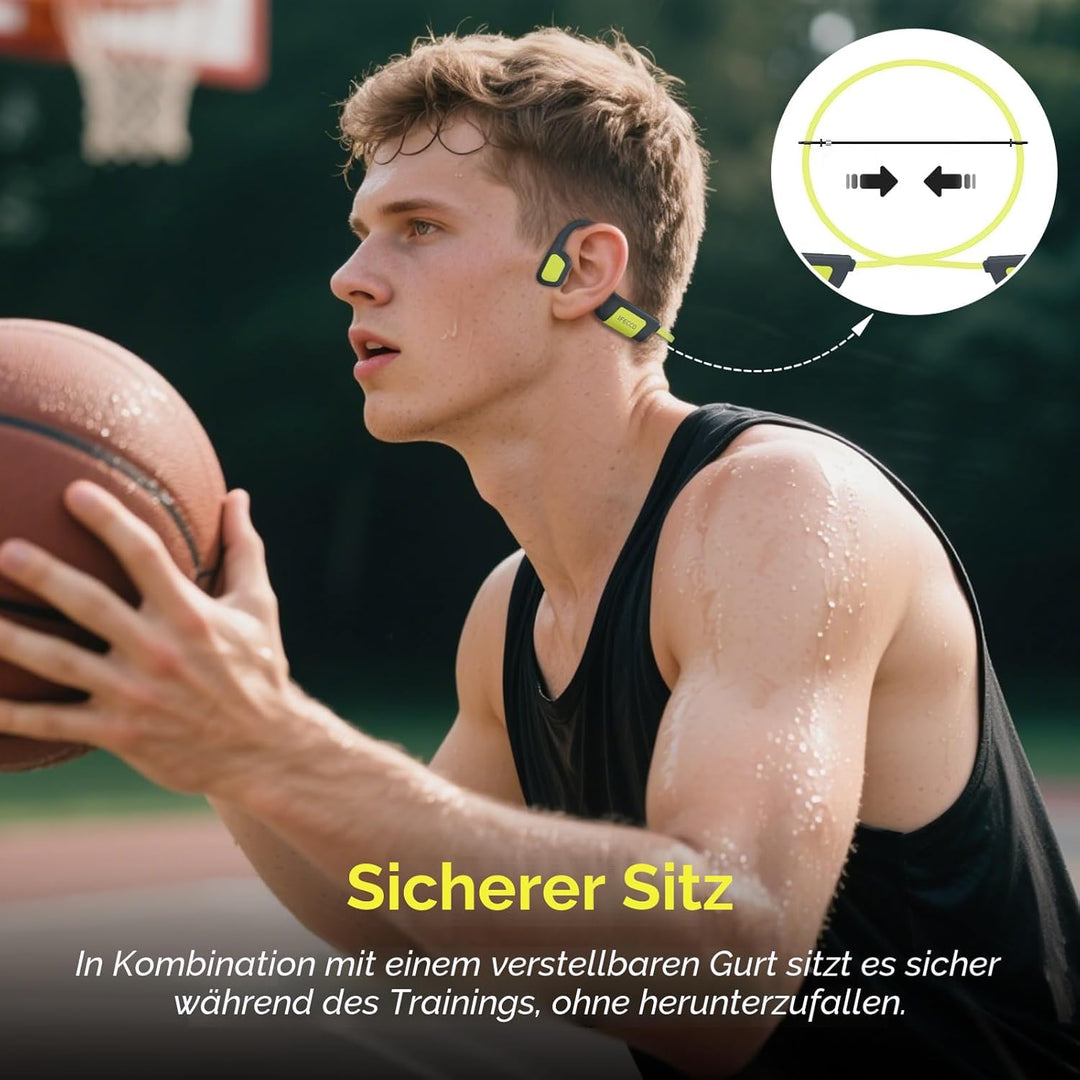 IFECCO Kopfhörer Schwimmen, Knochenschall Kopfhörer Bluetooth 5.4, IP68 wasserdichte Open Ear Kopfhö