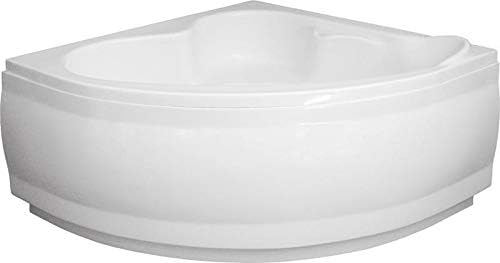 BADLAND Badewanne Original Weiss Acryl Wanne Eckbadewanne STANDARD 130x130 KOMPLETTSET SET mit Weiss