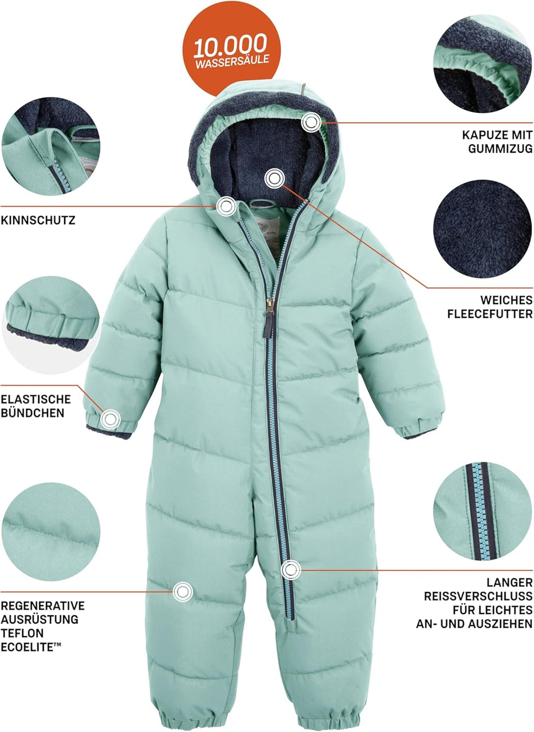 first instinct by killtec Unisex Fiow 32 Mns Onpc Overall/Schneeanzug in Daunenoptik mit Kapuze 110-