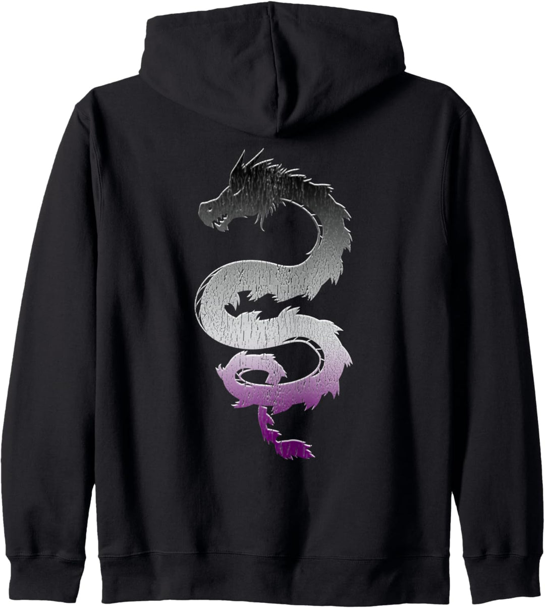 Asexual Japanese Dragon Ace Pride Flag Colors Back Design Kapuzenjacke