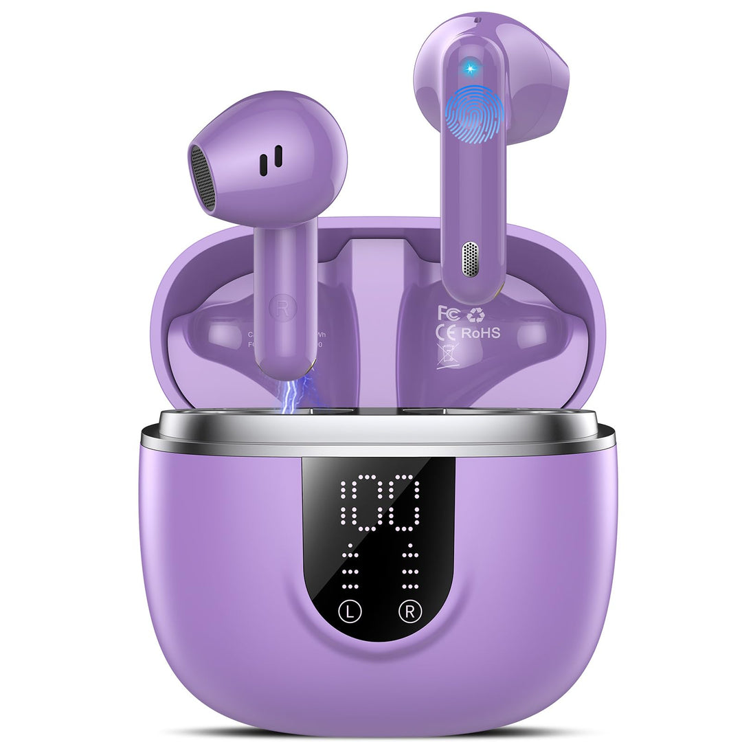 Jesebang Bluetooth Kopfhörer in Ear Kopfhörer Kabellos Bluetooth 5.4, Lila | Hi-Fi Stereoklang, ENC