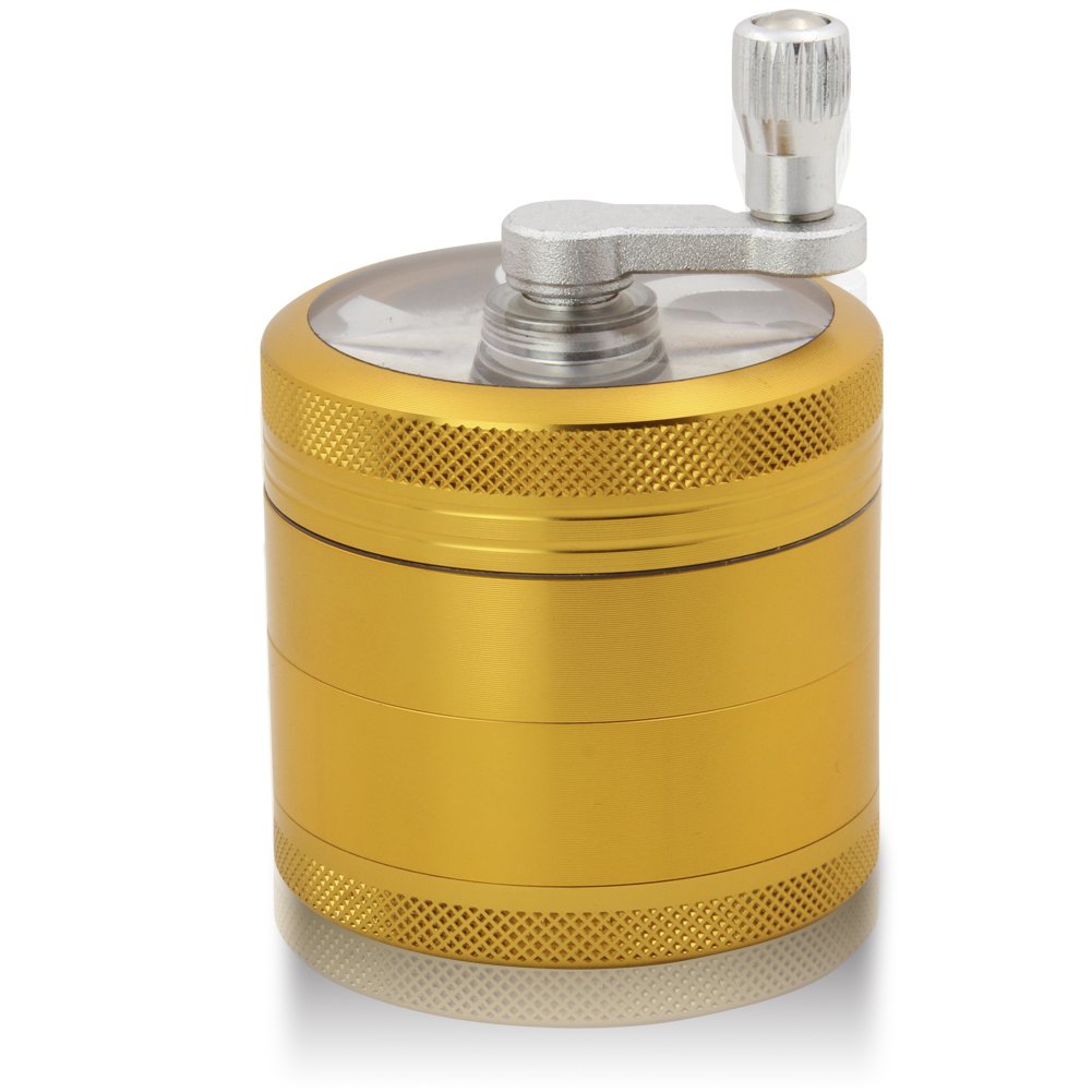 DCOU Handkurbel Premium Mühle unzerbrechlich CNC Aluminium Metall Mahler Schleifer 4 Teile Ø55mm Mat