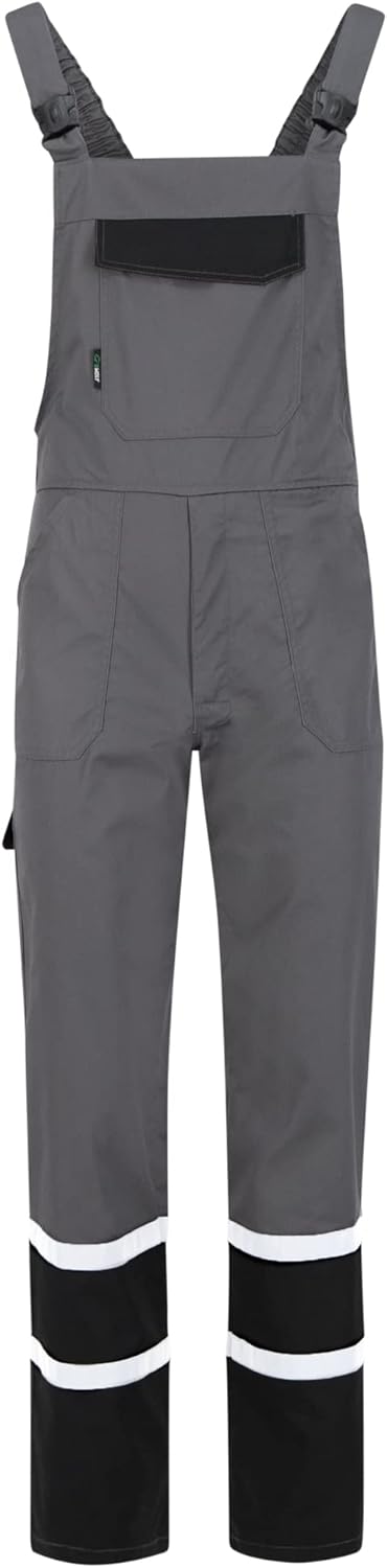 BWOLF Char Latzhose Herren Arbeitshose Schutz-Latzhose Herren mit Reflektierenden Elementen - Blau/G