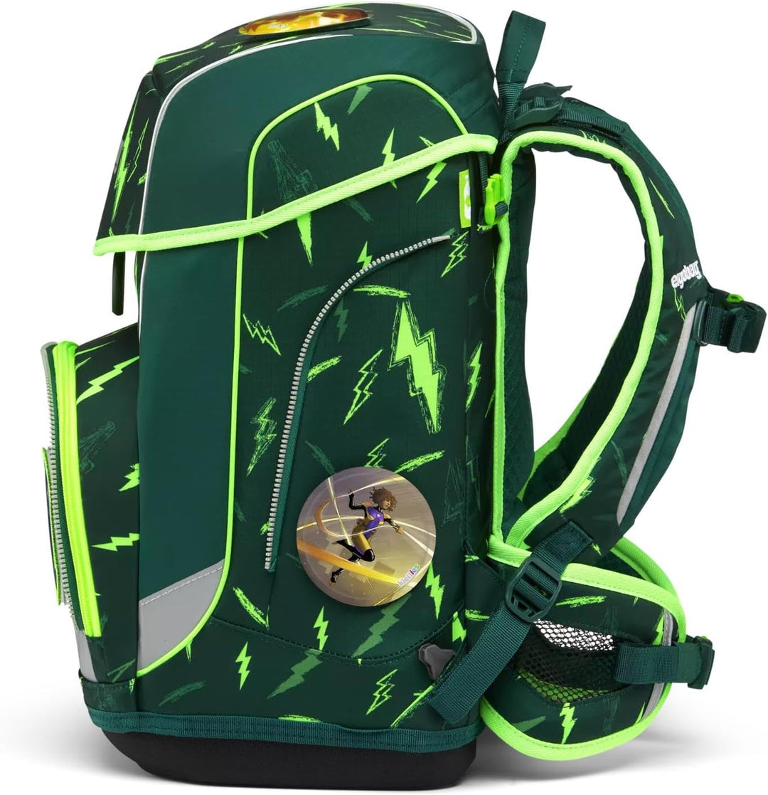 ergobag cubo light Set ergonomischer Schulrucksack, extra leicht, Set 6-teilig inkl. Seitentaschen,
