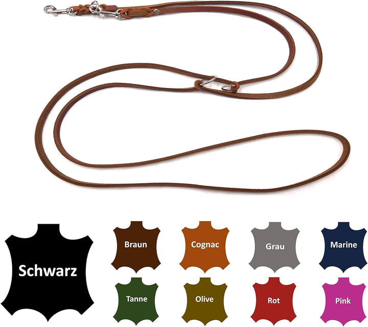 Hundeleine Fettleder kleine Hunde/grosse Hunde 2m / 2,40m / 2,80m / 3,50m / 5m Doppelleine verstellb