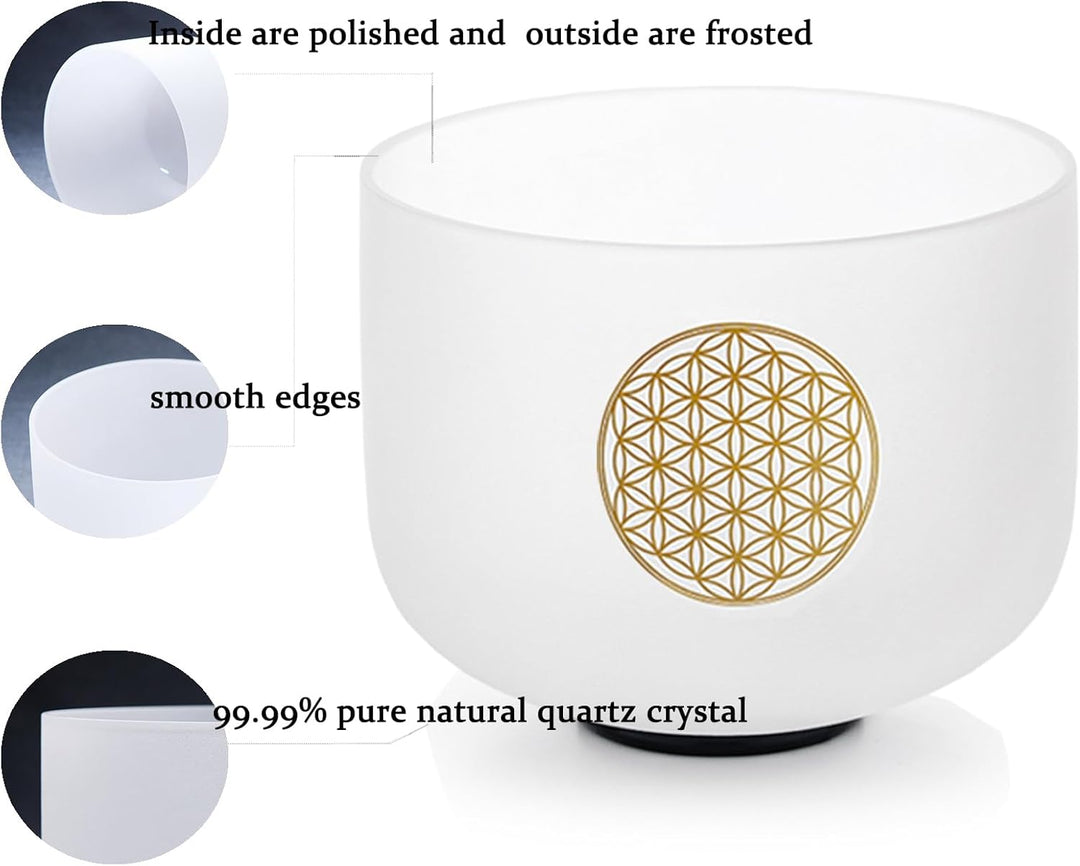Hye-eun Kristall klangschale Set 432HZ Perfekte Pitch 7-12zoll lumen des Lebens Quarz Singing Crysta