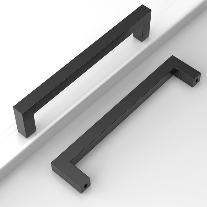 Amerdeco 20 Stück Möbelgriffe Edelstahl Schwarz Schrankgriffe Küchengriffe 160mm Lochabstand Schubla