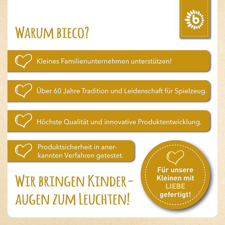 Bieco Baby Hammerspiel ab 1 Jahr - Holz Motorik- und Aktivityboard - Klopfspiel mit Hammerbank - Mon