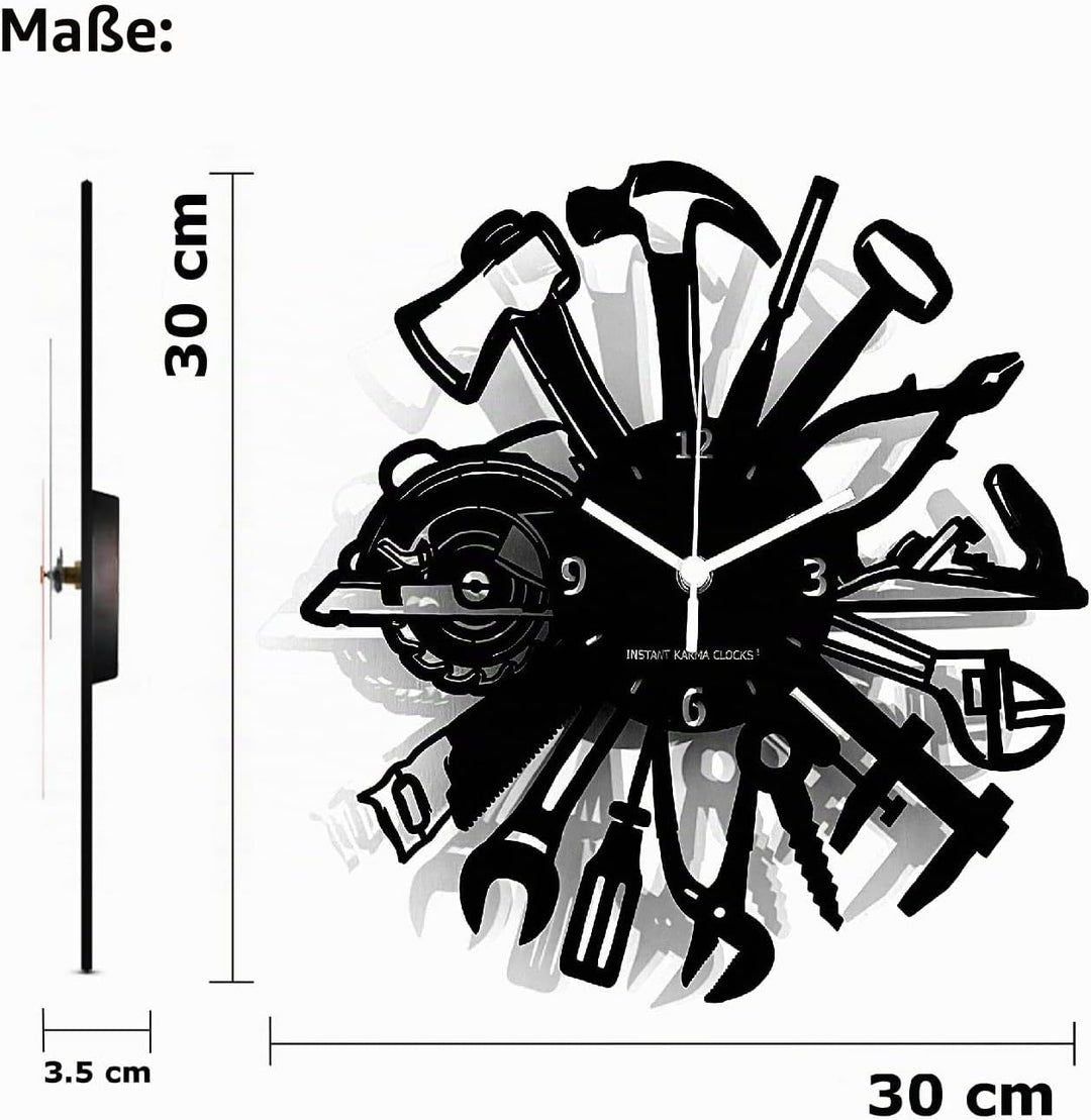Instant Karma Clocks Wanduhr Künstler Hydraulisch Zimmermann Mechanisch Garage Werkzeuge